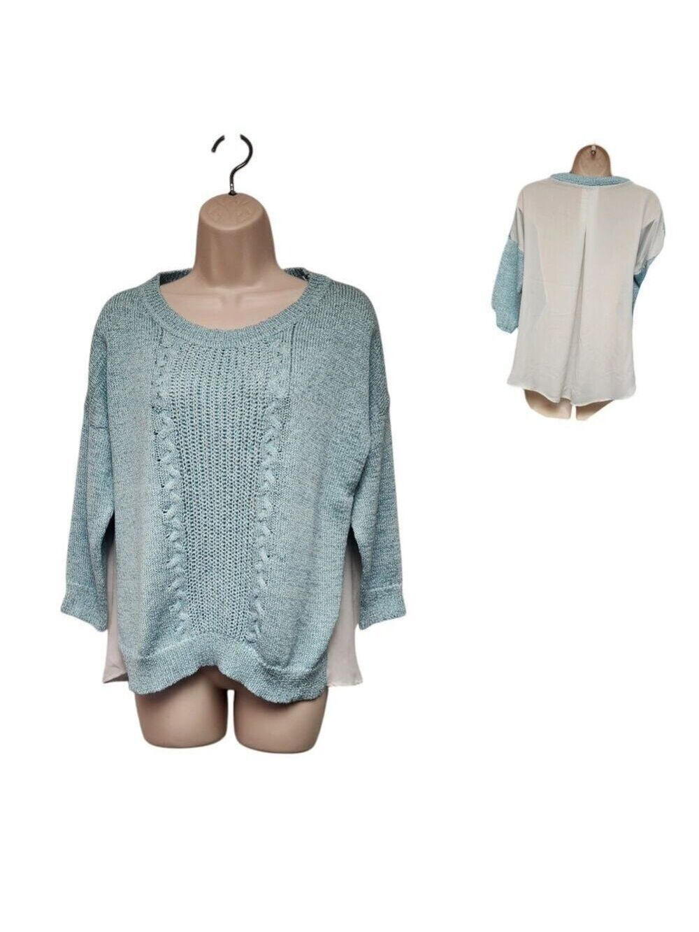V.I.P Women's Long Sleeve Round Neck Casual Sweater Size Medium Color Blue